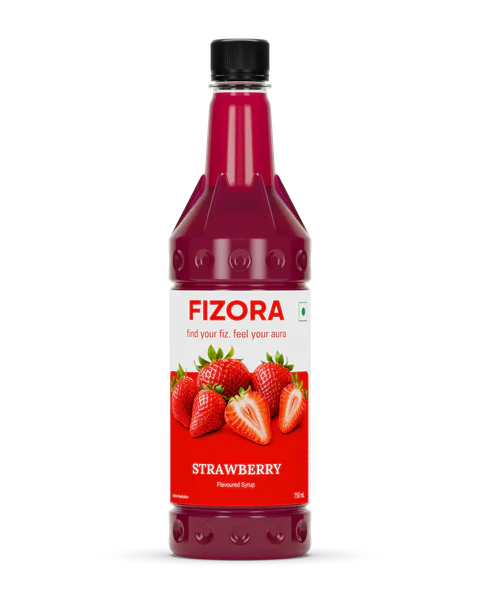 FIZORA Strawberry flavoured syrup, 750 ml bottle